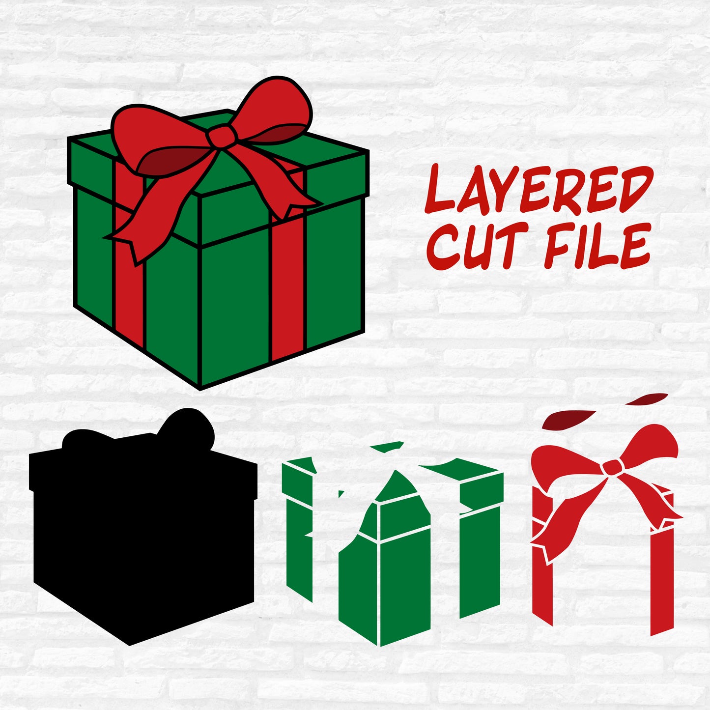 Christmas Gift SVG, Present SVG, Gift Box Vector, Christmas Presents Clipart, Xmas Gift Box Cut Files, Holiday gift PNG Digital Download