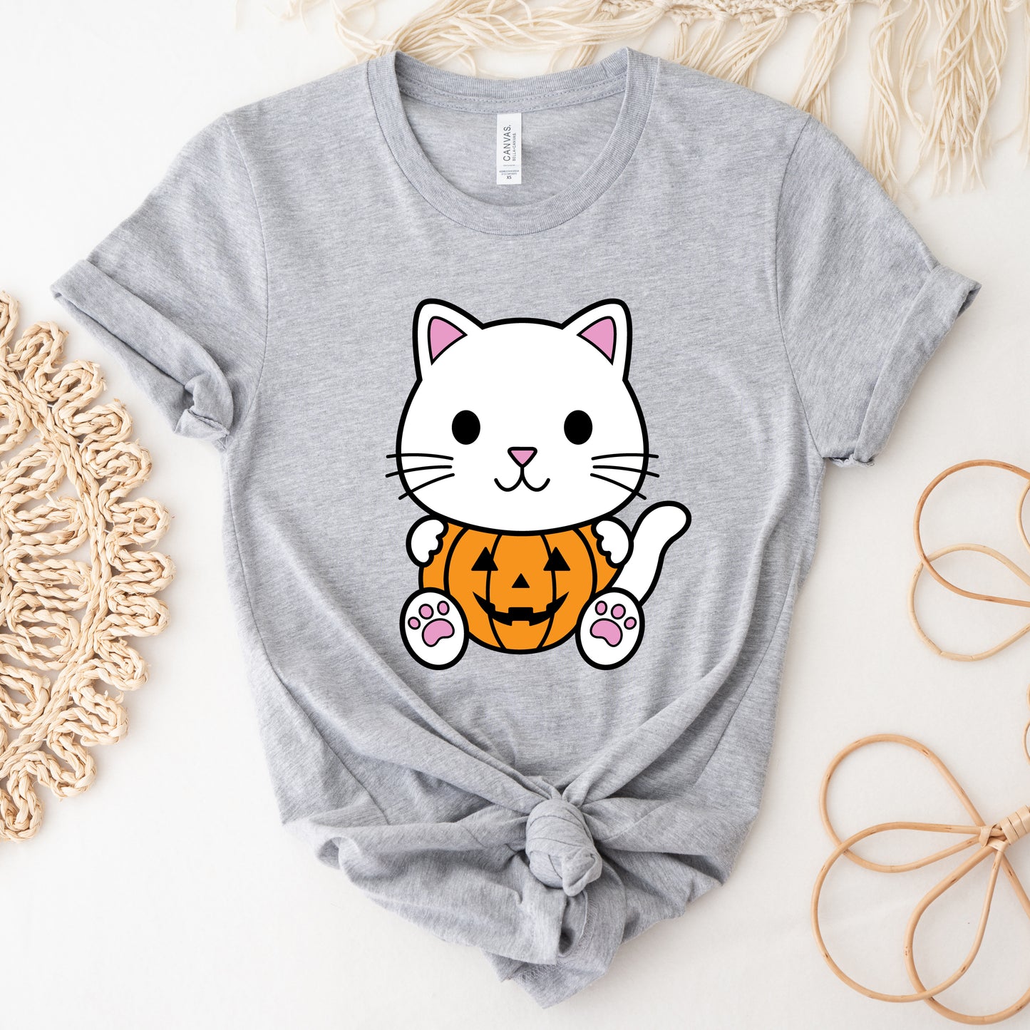 Halloween Cat SVG, Cute Cat with Pumpkin Vector, Halloween Day Clipart, Baby Kids Animal Shirt, Pumpkin face Cut files Digital Download
