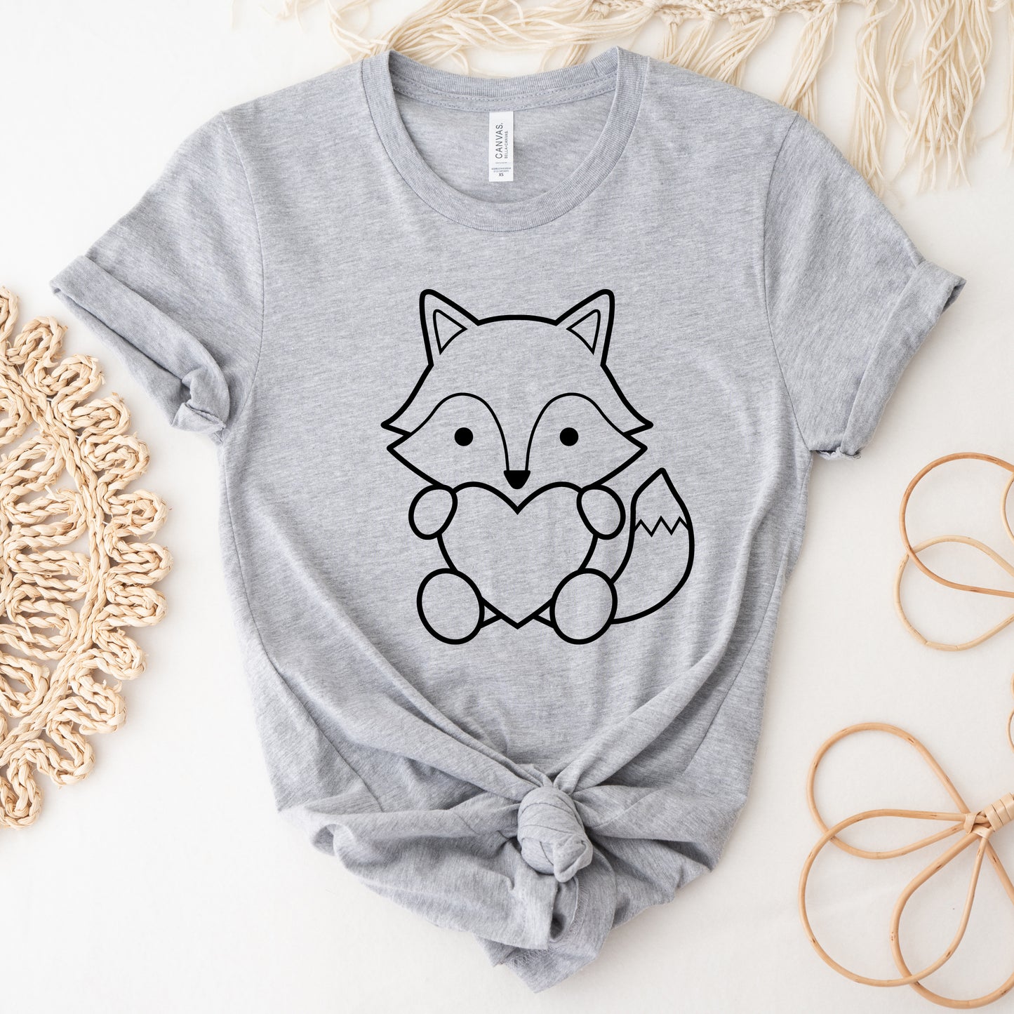 Fox with Heart SVG, Valentine's Day Animal Clipart, Cute Fox Outline file, Valentine Kids Gift, Valentines Fox Cut files Digital Download