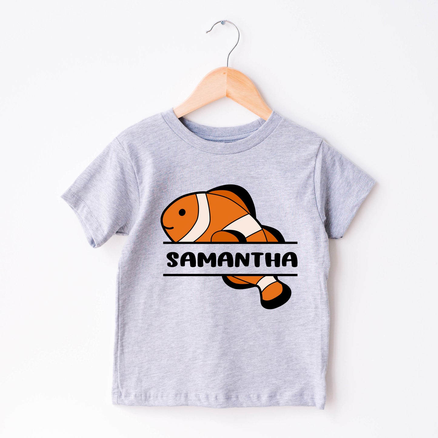 Clownfish Monogram SVG, Sea Animal Name Frame Clipart, Cute Fish cutting file, Baby Shower Shirt PNG, Personalize Cut files Digital Download