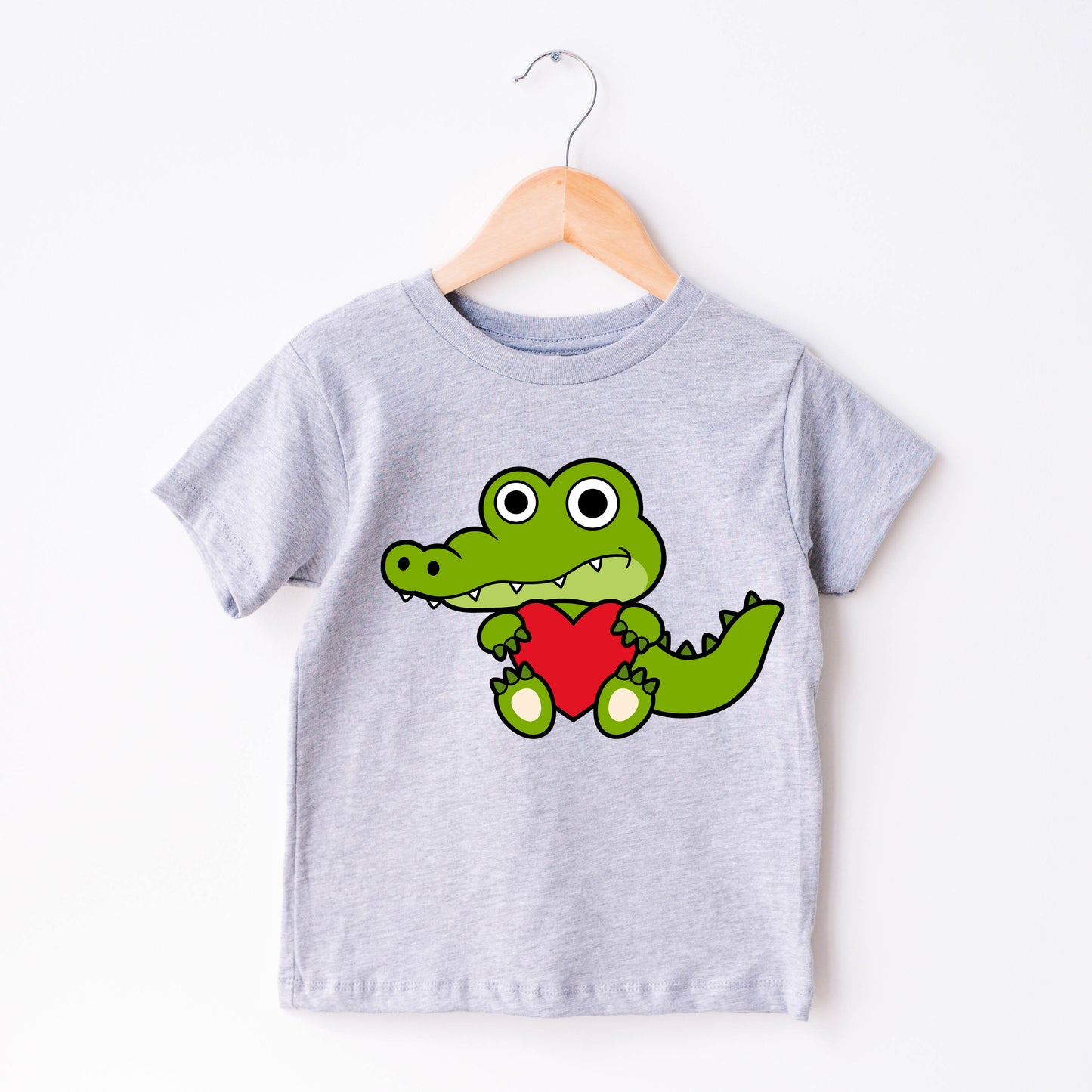 Valentine Alligator SVG, Cute animal with Heart Vector, Kids Baby Crocodile Shirt PNG, Valentine's day Ornament Cut files Digital Download