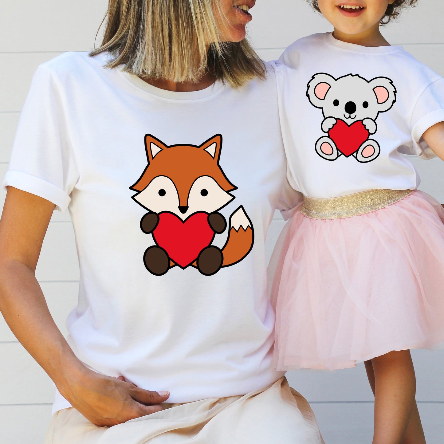 Valentine Animals SVG Bundle, Cute animal with Heart Vector, Kids Baby Birthday Shirt PNG, Valentine day Ornament Cut files Digital Download