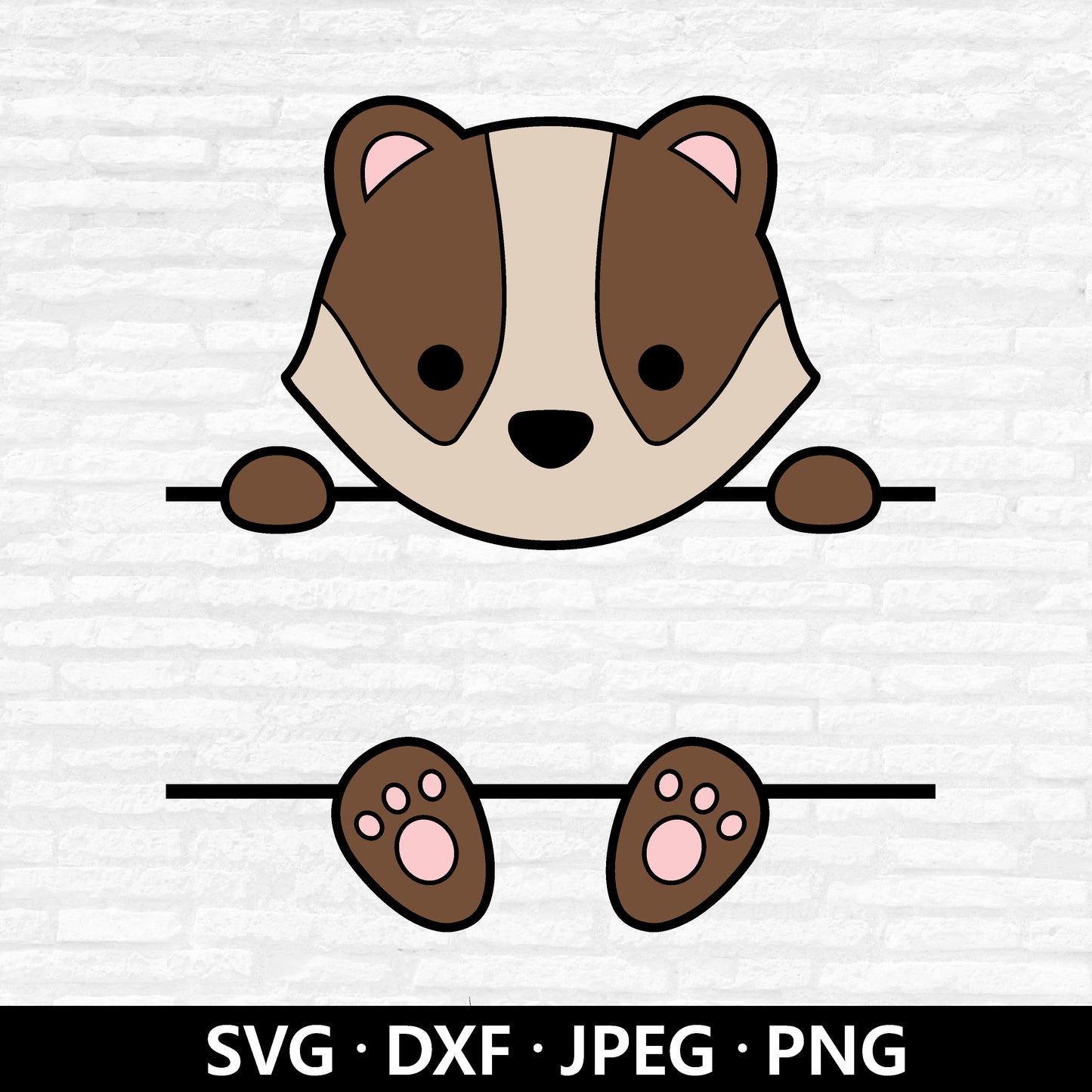 Badger Monogram SVG, Baby Badger SVG, Cute Badger cut file, Baby Shower Shirt, Personalize, Customize with name Svg Digital Download