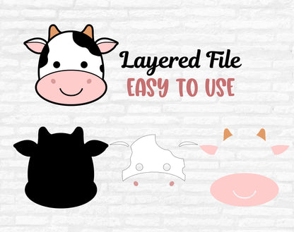 Farm Animal Faces SVG, Animal Face cut files, Farm animal svg bundle, Cow Pig Horse Chicken Duck Bunny Puppy Face cut files Digital Download