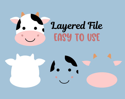 Farm Animal Faces SVG, Cute Animal PNG, Farm Bundle svg, Cow Face svg, Nursery Clip Art, Pig Horse Chicken Duck Cut files Digital Download