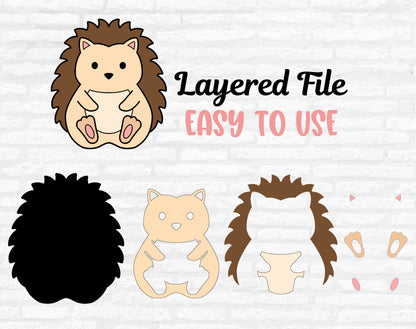 Cute Hedgehog SVG, Hedgehog Vector File, Woodland Animals Dxf, Baby Hedgehog Clipart, Nursery Animal Hedgehog Cut files Digital Download