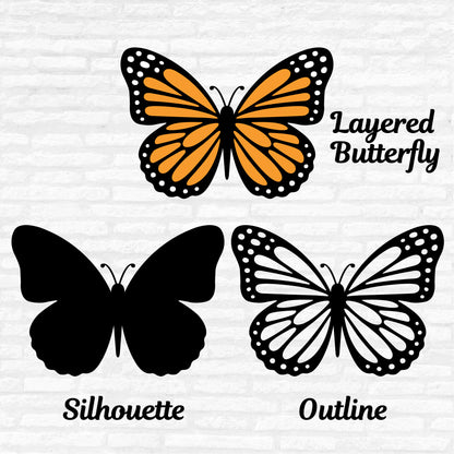 Butterfly SVG Bundle , Layered Butterfly Dxf, Butterflies Vector, Butterfly Outline Clipart, Monarch Butterfly Cut File Digital Download