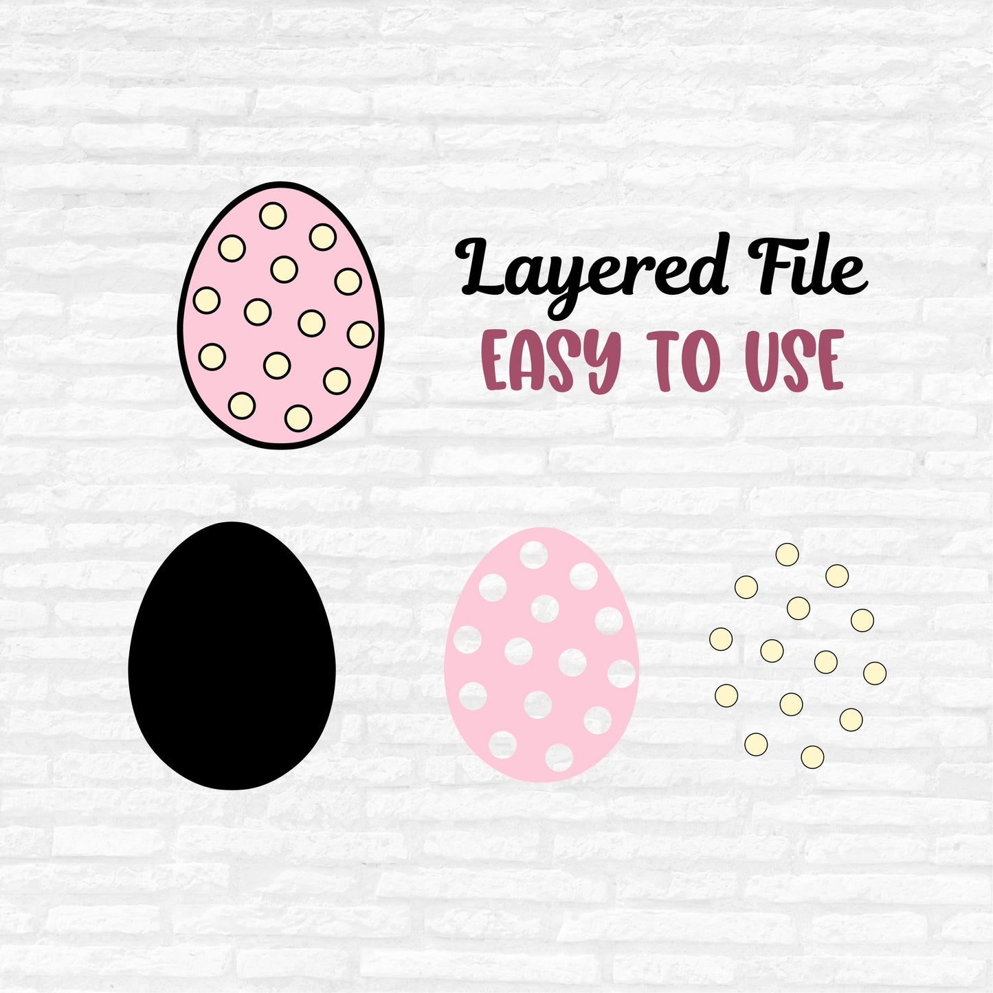 Easter Egg Svg, Easter Svg Bundle, Egg Pattern Svg, Easter Egg Clipart, Dot Floral Star Heart Rabbit Easter Eggs Cut Files Digital Download