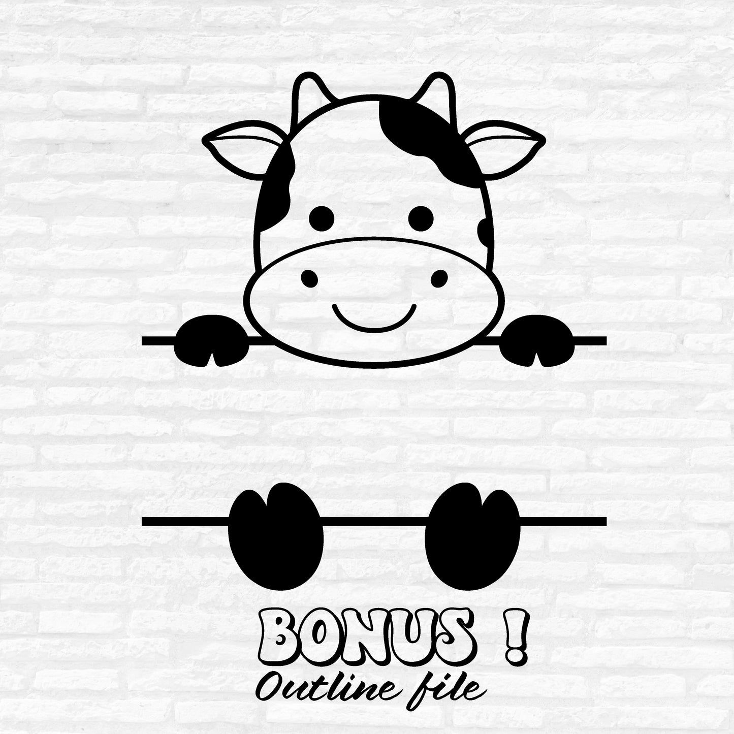 Cow Monogram SVG, Baby Cow SVG, Cute Cow cut file, Split monogram SVG, Baby Shower Shirt, Customize with name Cut files Digital Download