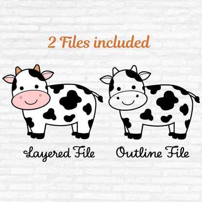 Cow svg, Baby cow svg, Cow Outline clipart, Cute Cartoon Cow, Baby shower SVG, Cute Cow SVG, Farm animals Cut Files Digital Download