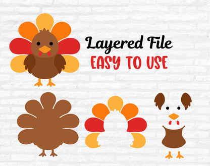 Thanksgiving Turkey SVG, Cute Turkey Svg, Turkey Shirt Svg, Turkey Clipart, Thanksgiving svg, Autumn svg, Turkey Cut Files Digital Download