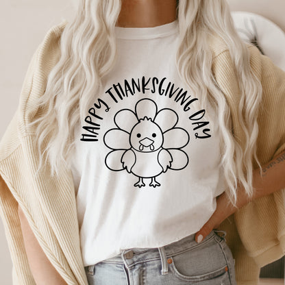 Happy Thanksgiving Day SVG, Cute Turkey SVG, Fall Thanksgiving shirt PNG, Turkey Cut Files Clipart, Thanksgiving Decor svg Digital Download