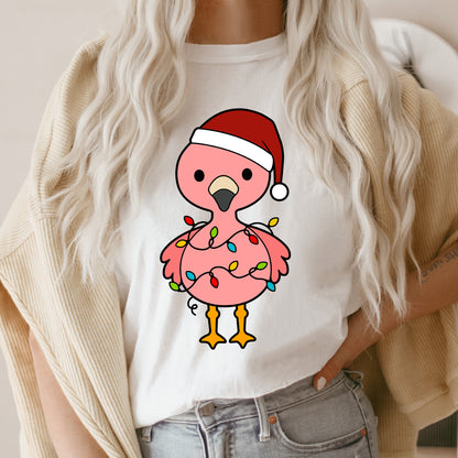 Christmas Flamingo SVG files, Flamingo Santa hat Vector, Holiday Light Cut File, Baby Flamingo Clipart, Xmas animal Cut files Digital Download