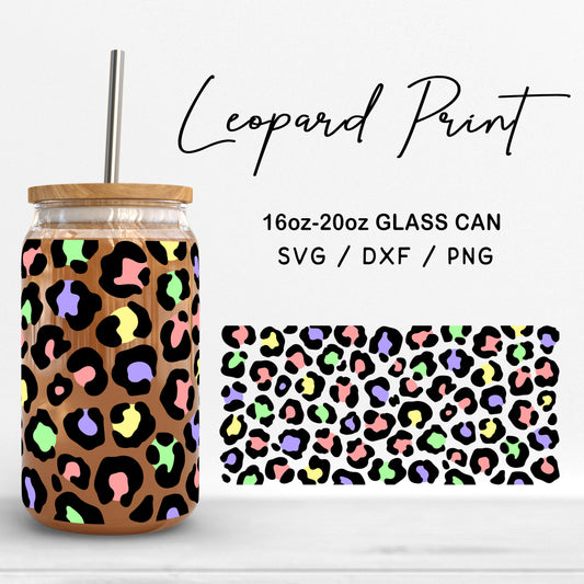 Glass 16oz | 20oz Leopard print Svg Files, Animal Pattern Glass Svg, Cheetah Print Clipart, Leopard Print Glass Cut Files Digital Download