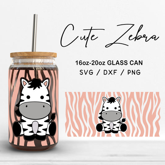 Glass 16oz | 20oz Cute Zebra Svg Files, Animal Print Glass Svg, Zebra Print Tumbler SVG, Zebra Glass Can Wrap Cut files Digital Download