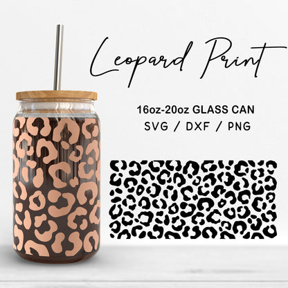 Glass 16oz | 20oz Leopard print Svg Files, Animal Pattern Svg, Cheetah Print Clipart, Leopard Pattern Glass Wrap Cut Files Digital Download