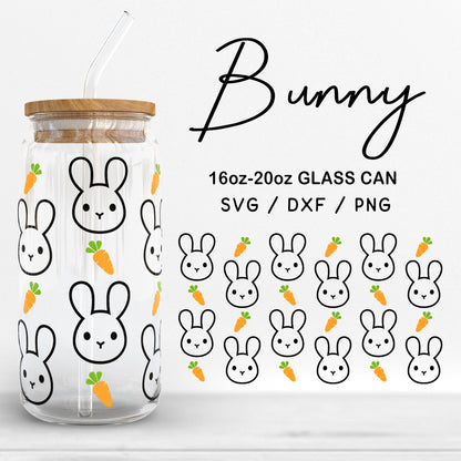 Glass 16oz | 20oz Bunny Svg Files, Easter Bunny SVG, Carrot Svg, Easter Rabbit Glass SVG, Bunny Pattern Glass Can Cut file Digital Download