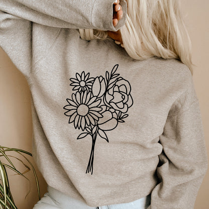 Flower Bouquet SVG, Floral Vector, Flowers Printable Clip Art, Wildflower Cut files Digital Download