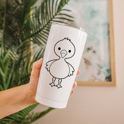 Baby Flamingo SVG, Flamingo Outline Clipart, Summer Tropical Cute Animal Flamingo Vector, Jungle Animals Bird Cutting files Digital Download