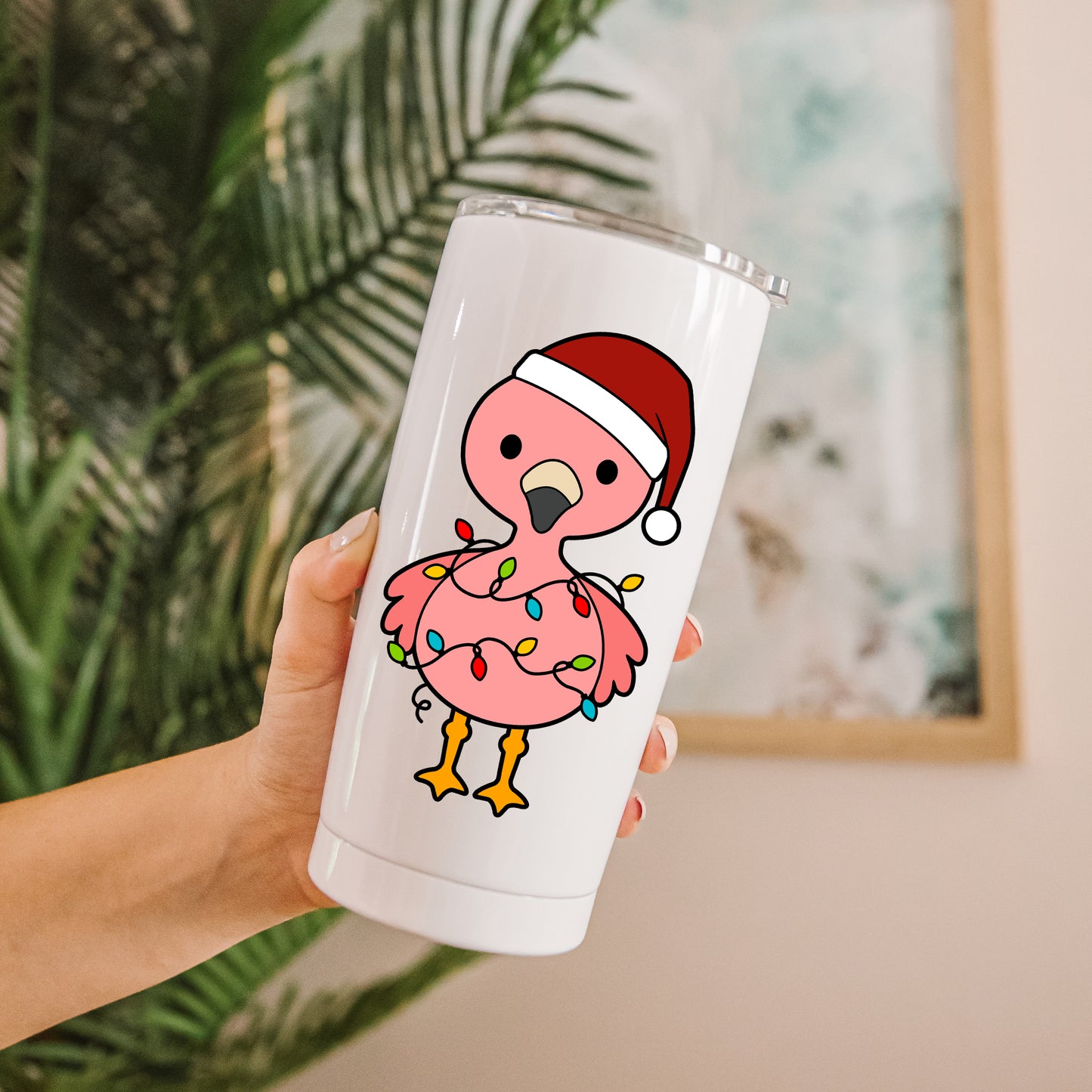 Christmas Flamingo SVG files, Flamingo Santa hat Vector, Holiday Light Cut File, Baby Flamingo Clipart, Xmas animal Cut files Digital Download