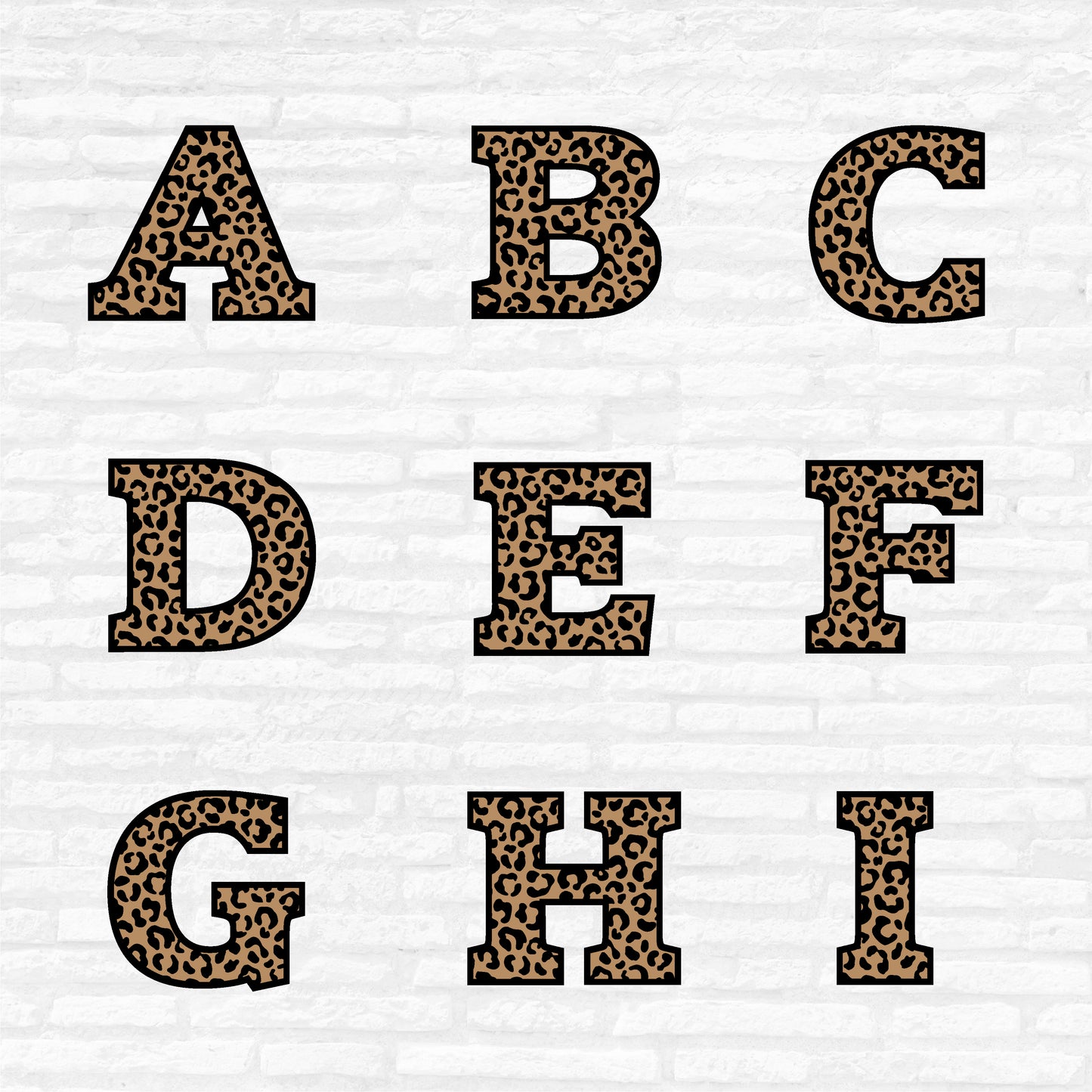 Leopard Print Alphabet SVG, Leopard Letters DXF, Leopard Pattern Alphabet PNG, Leopard Numbers, Leopard letter Cut files Digital Download