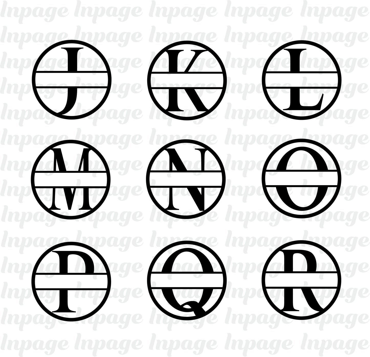 Split Monogram SVG, Split Circle Frame Alphabet, Monogram PNG, Name frame DXF, Initial Svg, Customize with name Cut files Digital Download