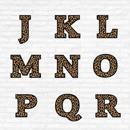 Leopard Print Alphabet SVG, Leopard Letters DXF, Leopard Pattern Alphabet PNG, Leopard Numbers, Leopard letter Cut files Digital Download