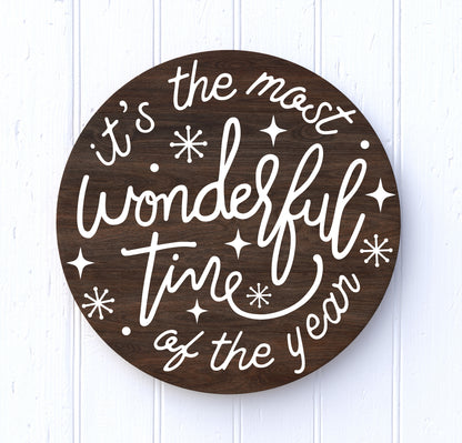 It's the most wonderful time of the year SVG, Christmas sign Vector, Hand Drawn letter PNG, Winter Snowflake Cut files Digital Download