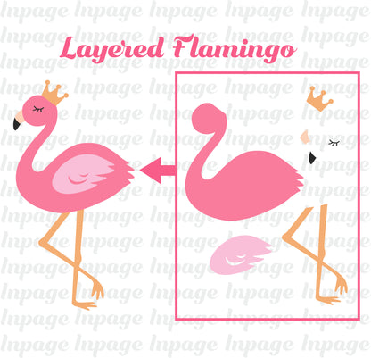 Flamingo Svg Bundle, Flamingo Clipart, Cute Animal Split monogram PNG, Pink Flamingo Vector Files, Flamingo Cutting Files Digital Download