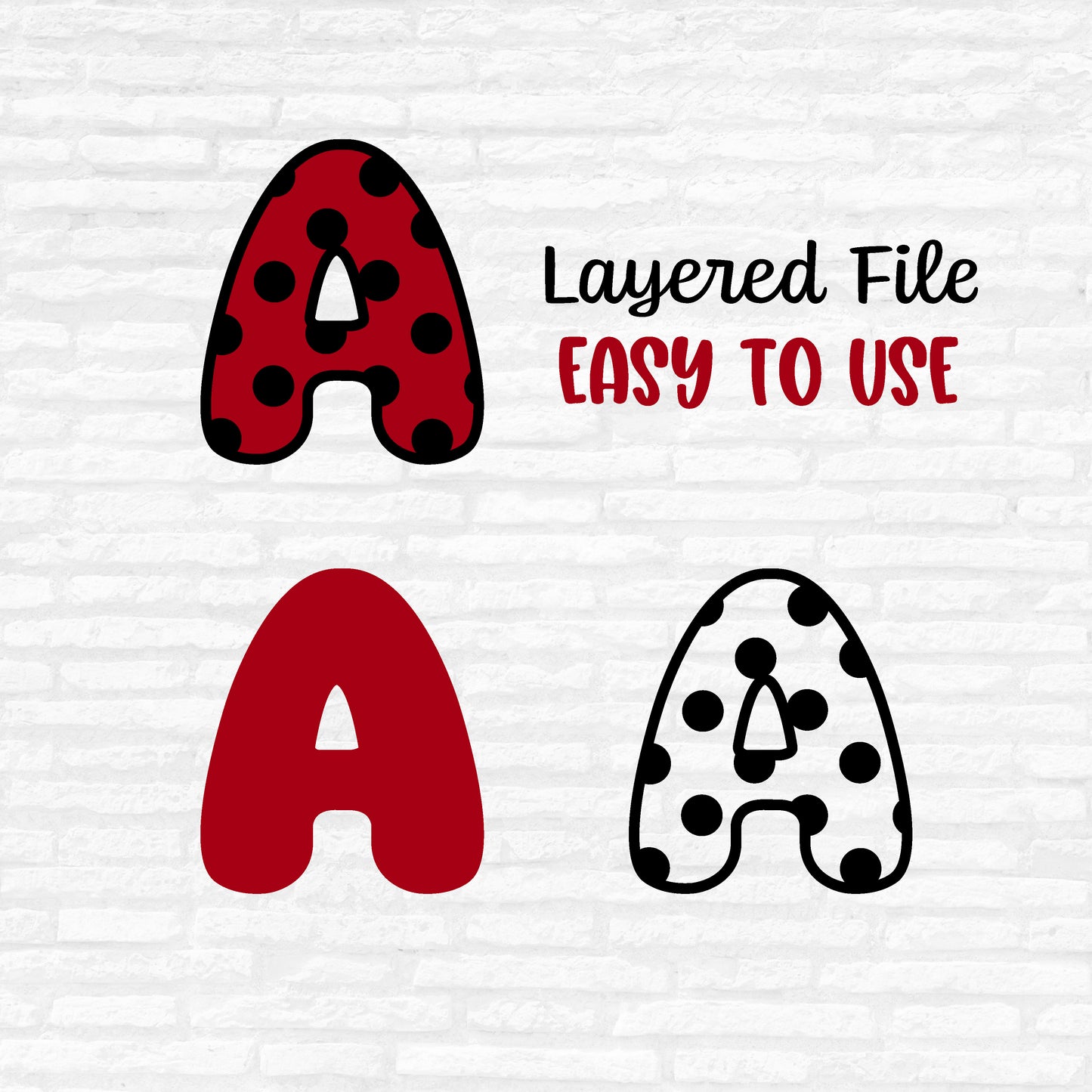 Ladybug Font SVG, Red Polka Dot Letters Vector, Ladybug Numbers PNG, Dot Letters Ladybug Print, Ladybug Alphabet Cut files Digital Download