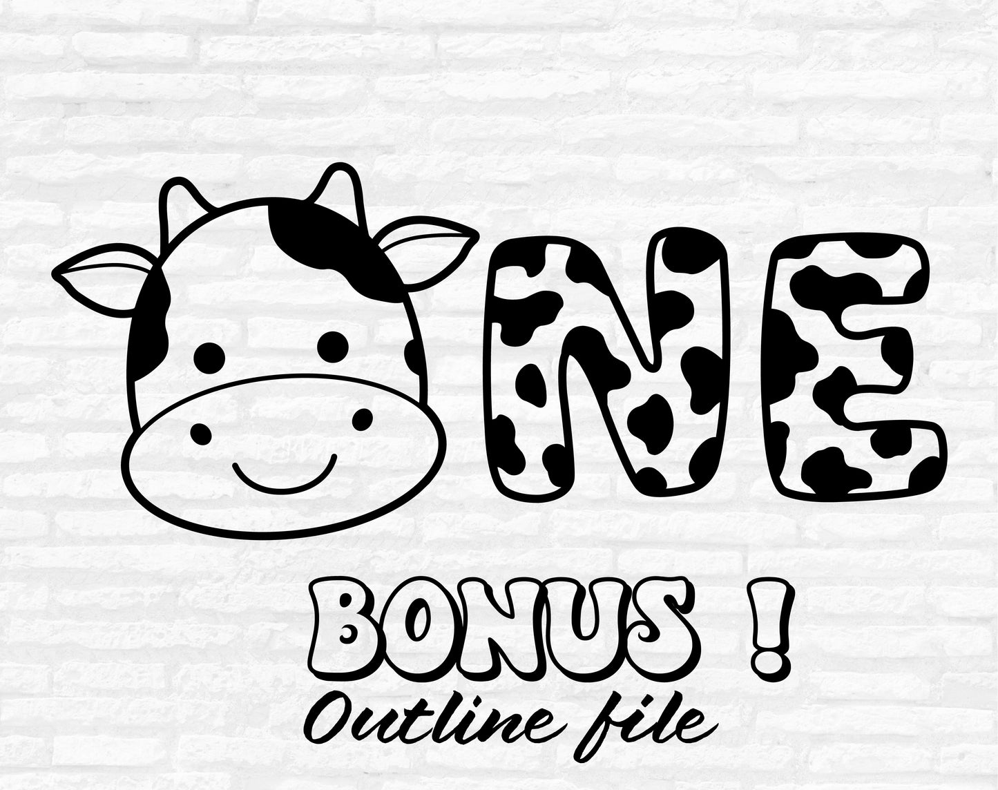 Cow One Birthday SVG, 1st Birthday SVG, Cute Cow Svg, Cow Birthday Cut files, Cow Face Clipart, Birthday party shirt PNG Digital download