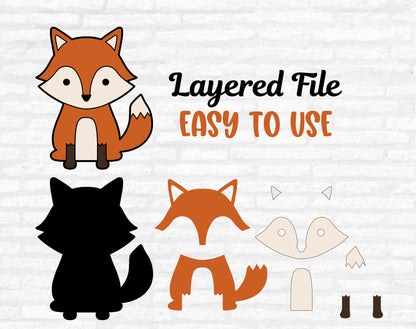 Baby Fox SVG, Fox Outline SVG, Woodland Animals Svg, Cute Fox Svg,  baby fox clipart, Nursery Animals SVG, Fox cut files Digital Download