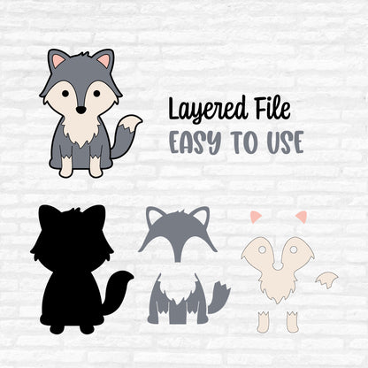 Woodland Animals SVG, Cute Animal SVG bundle, Forest Animal Cut file, Wolf Raccoon Skunk Kangaroo Fox Bear Deer Bunny Bird Digital Download