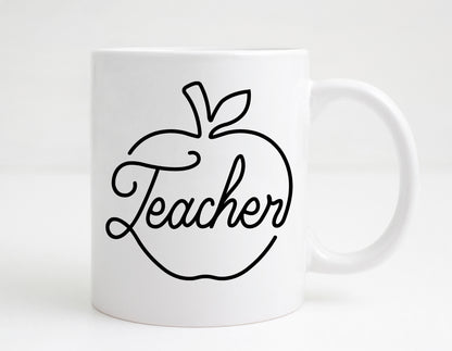 Teacher Apple SVG, Teacher Clipart, Back To School, Teacher Hand drawn letter, Apple clipart, Teacher Shirt Cut files Digital Download