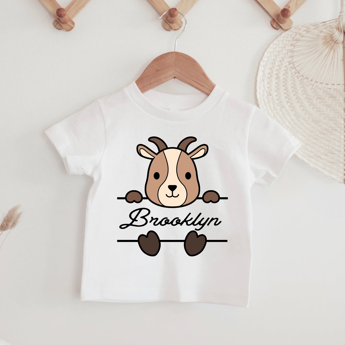 Goat Monogram SVG, Cute Goat Vector, Split Monogram PNG, Jungle Animal DXF, Baby Shower Shirt, Goat Name Frame cut files Digital Download