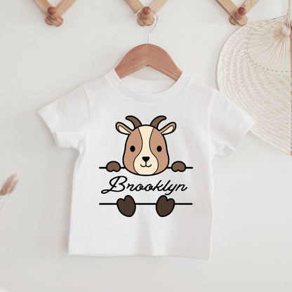 Goat Monogram SVG, Cute Goat Vector, Split Monogram PNG, Jungle Animal DXF, Baby Shower Shirt, Goat Name Frame cut files Digital Download