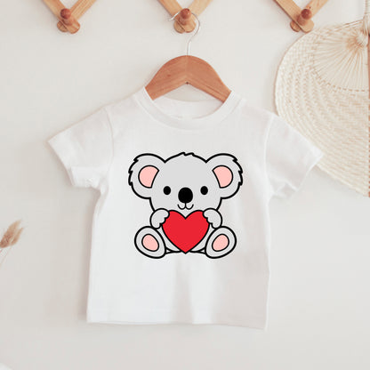 Koala with Heart SVG, Valentine Koala Vector, Birthday Koala clipart, kids Koala shirt PNG, Valentines Cute Koala Cut files Digital Download