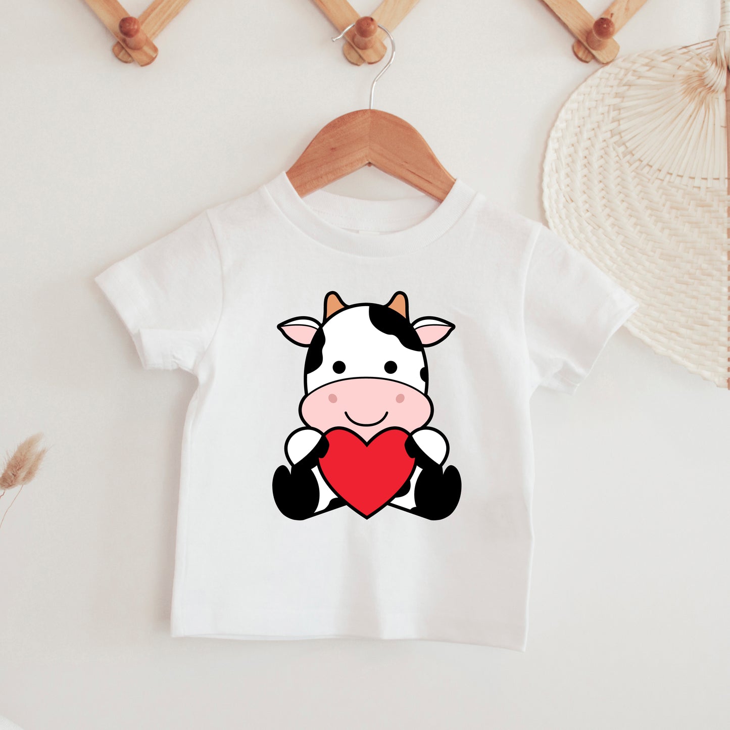 Valentine Cow SVG, Cow with Heart Vector, Birthday Cow Clipart, Cute Cow Love Cutting file, Boy Girls Cow shirt Cut files Digital Download