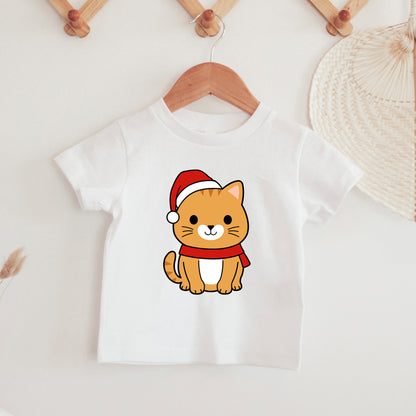 Christmas Cat Svg, Xmas Holiday Kitty, Cat with Santa Hat Cut Files Digital Download