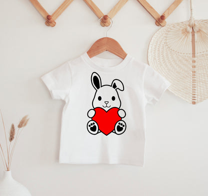 Bunny Valentine SVG, Bunny with Heart Vector, Valentine's Day Cut File, Bunny Clipart, Kids Shirt Design Bunny Cut files Digital Download