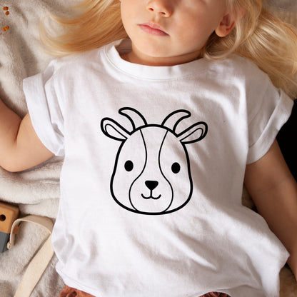 Goat Face Svg, Cute Goat Vector, Goat Head PNG, Boy Girl Kid Goat Farmhouse Clipart, Cute animal SVG, Baby Goat Cut files Digital Download