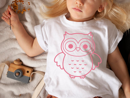 Owl Outline SVG, Cute Owl Cut file, Baby Shower Girl Shirt Svg, Owl Clipart, Cute animal svg, Owl Birthday shirt cut files Digital Download