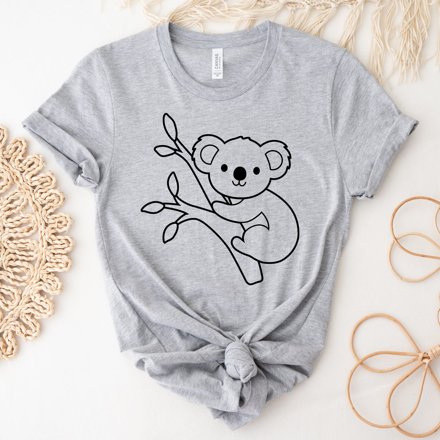 Koala on Branch SVG, Cute Koala Clipart, Safari Animal Koala Vector, Nursery Animal Kid Shirt PNG, Koala Cutting Files Digital Download