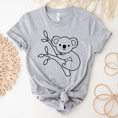 Koala on Branch SVG, Cute Koala Clipart, Safari Animal Koala Vector, Nursery Animal Kid Shirt PNG, Koala Cutting Files Digital Download