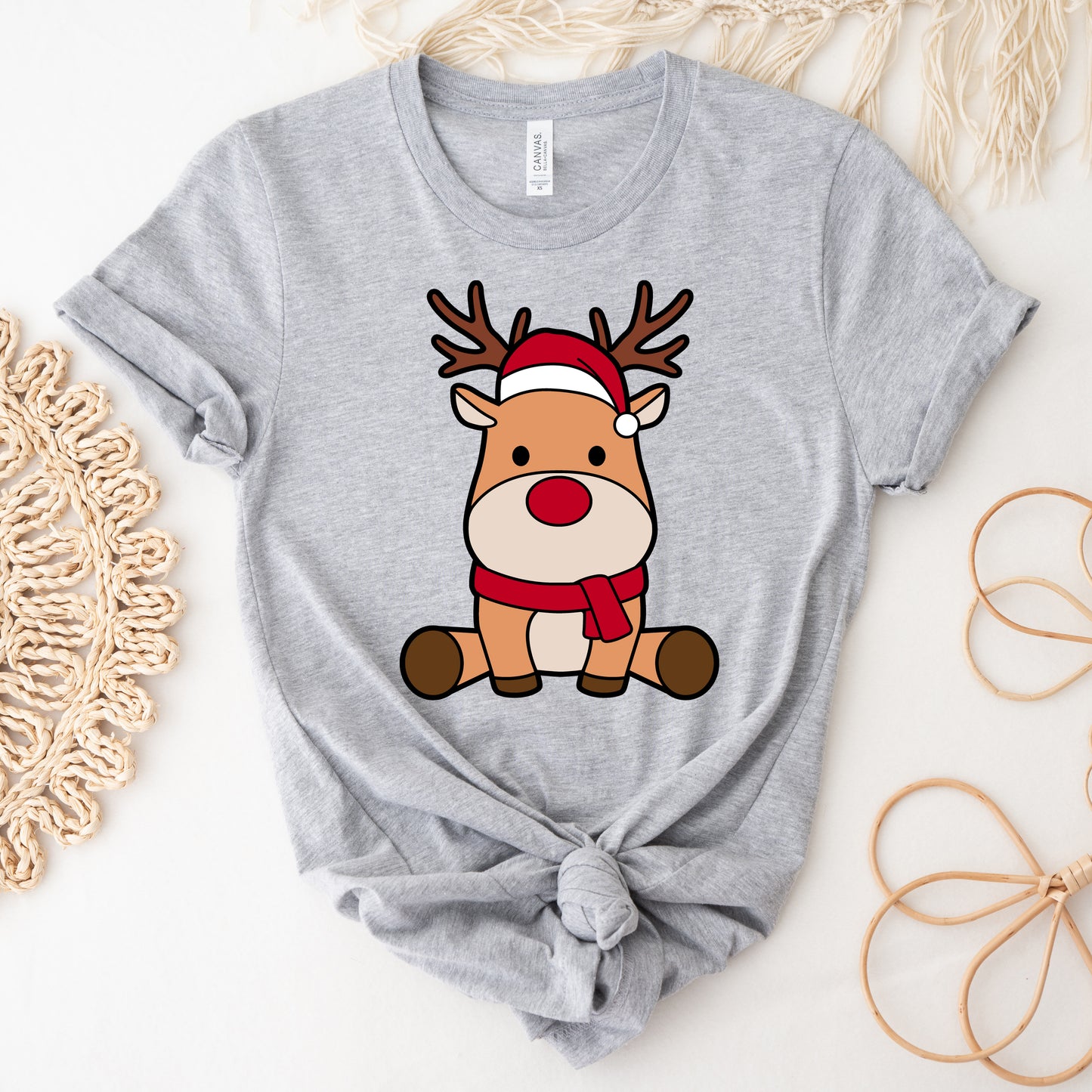 Christmas Reindeer SVG, Reindeer Santa Hat Dxf, Cute Reindeer Clipart, Christmas Shirt PNG, Holiday Cutting File , Reindeer Cut Files Digital Download