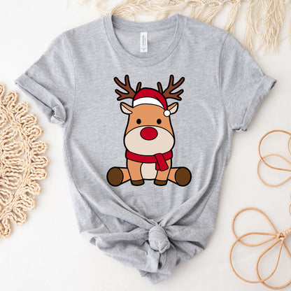 Christmas Reindeer SVG, Reindeer Santa Hat Dxf, Cute Reindeer Clipart, Christmas Shirt PNG, Holiday Cutting File , Reindeer Cut Files Digital Download