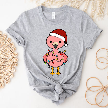 Christmas Flamingo SVG files, Flamingo Santa hat Vector, Holiday Light Cut File, Baby Flamingo Clipart, Xmas animal Cut files Digital Download