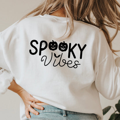 Spooky Vibes SVG, Halloween SVG for Shirt, Ghost Clipart, Pumpkin Face svg, Halloween Clipart, Spooky season Cut files Digital Download