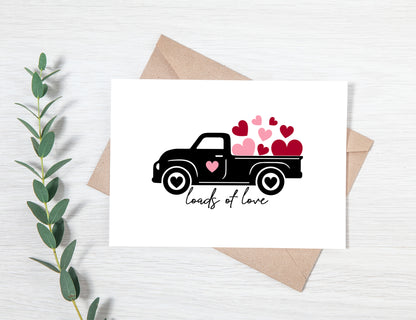 Valentines red Truck SVG, Valentines vintage Truck ,Valentines Cutting File svg, Hearts Truck svg, loads of love Cut files Digital Download