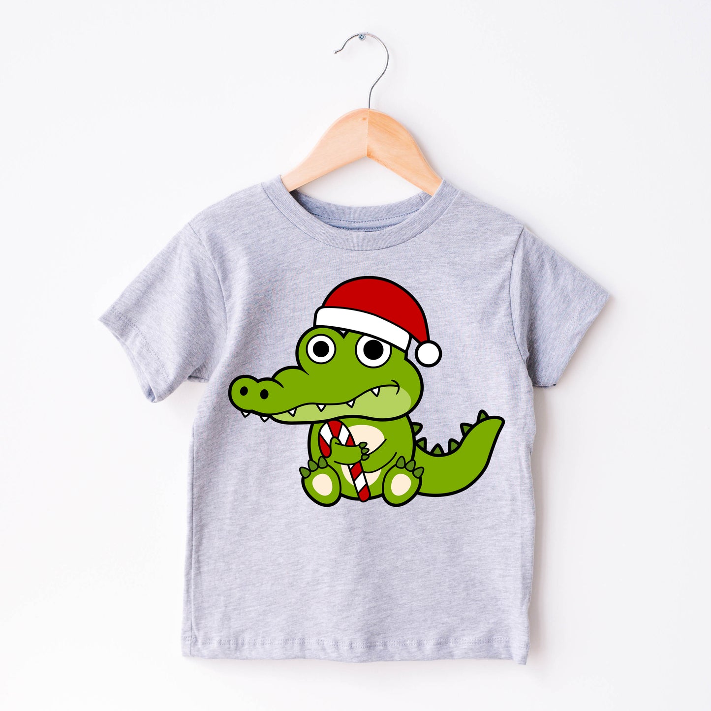 Alligator Santa Hat SVG, Christmas Alligator Vector, Crocodile Santa Hat PNG, Christmas Alligator with Candy cut files Digital Download